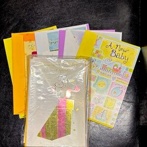 Colorful Baby Shower, Birthday, Sympathy, etc. Greeting Cards Set